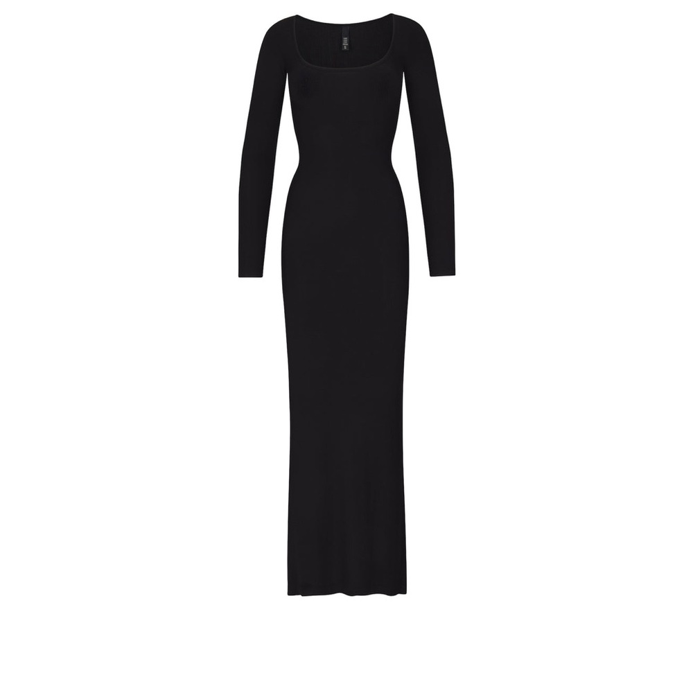 SKIMS Black Long Sleeve Bodycon Gown